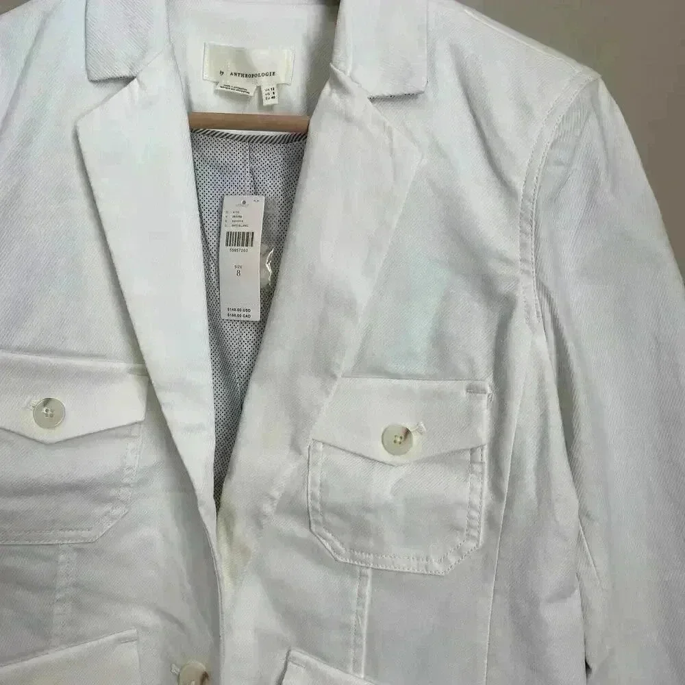 Anthropologie Neve Utility Jacket White Size 8‎